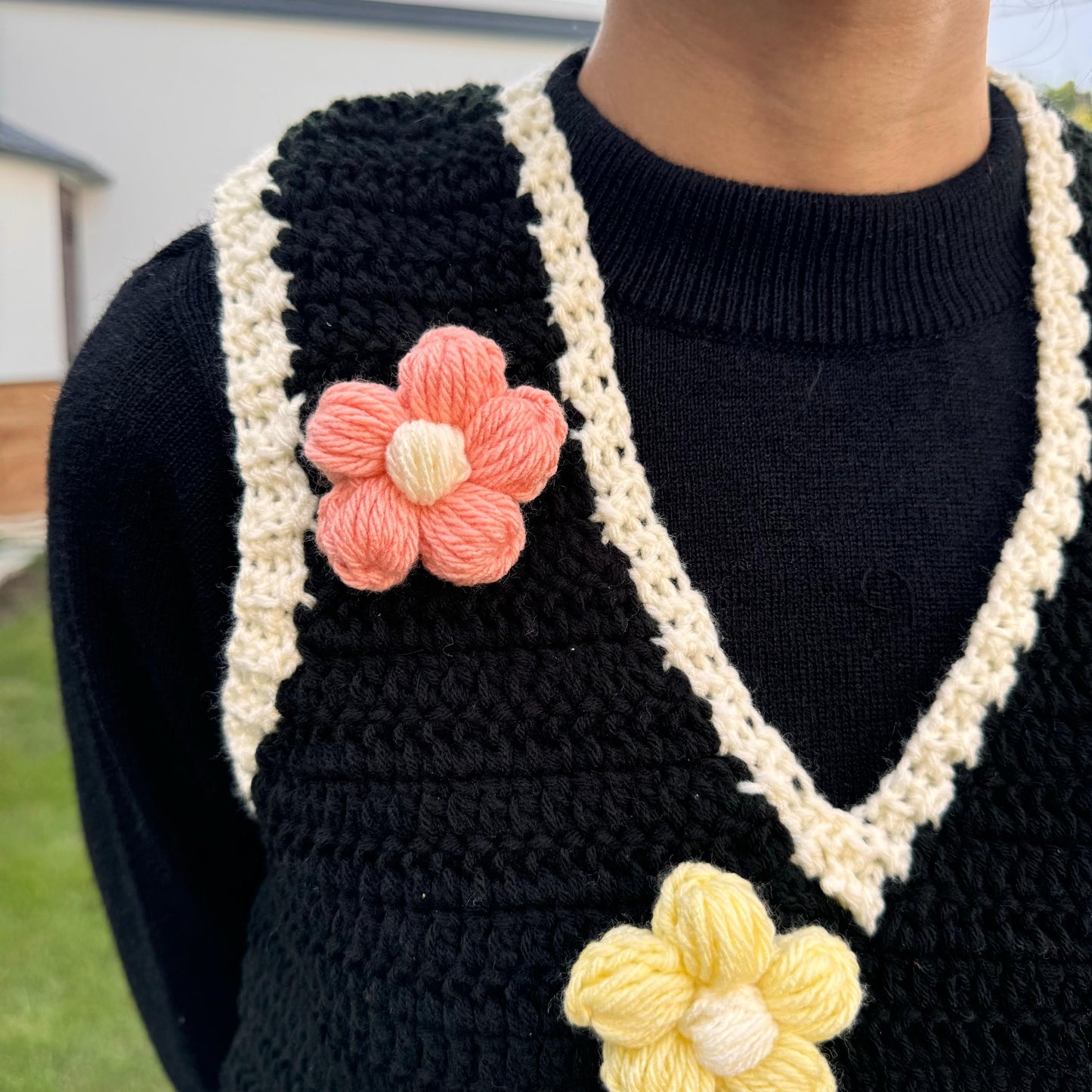 Bloom vest with pastel flowers