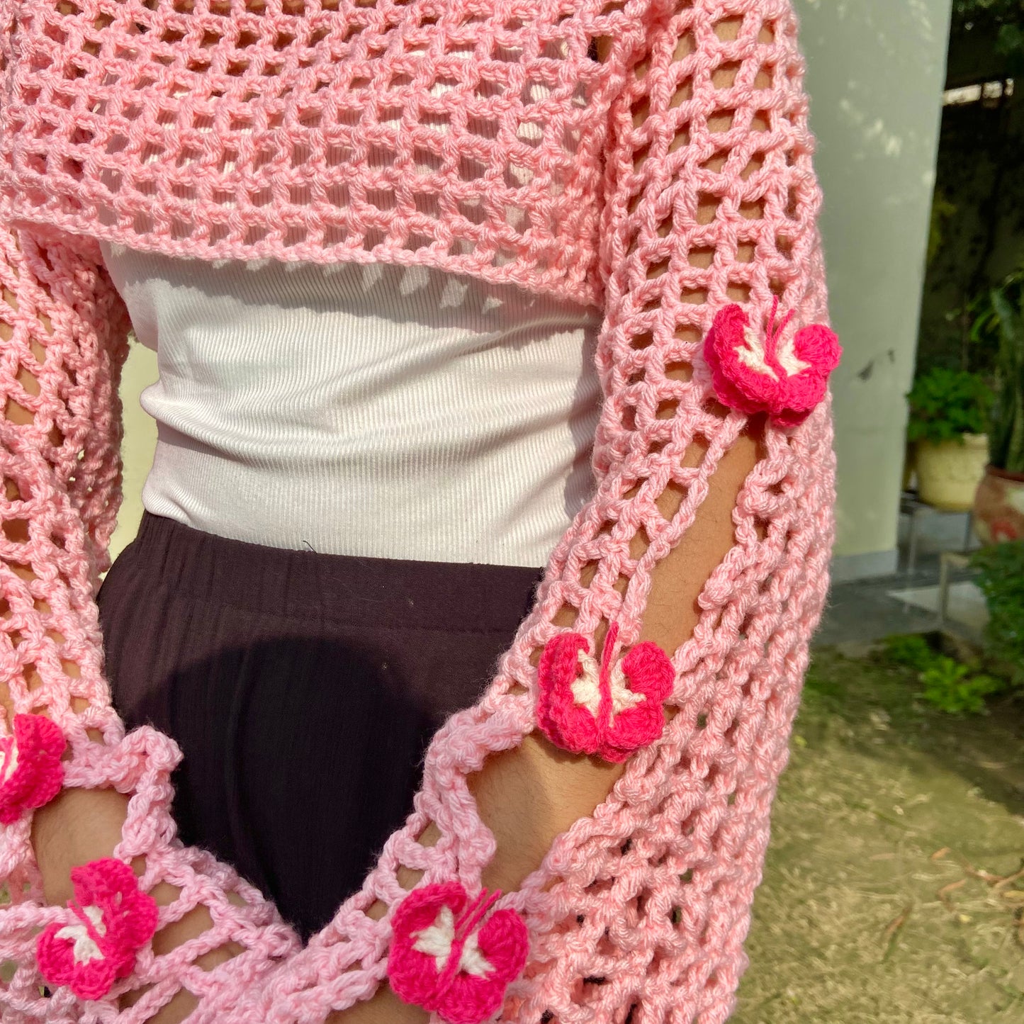 Crochet Sleeves with Butterflies