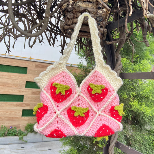 Cottage-core Strawberry Bag