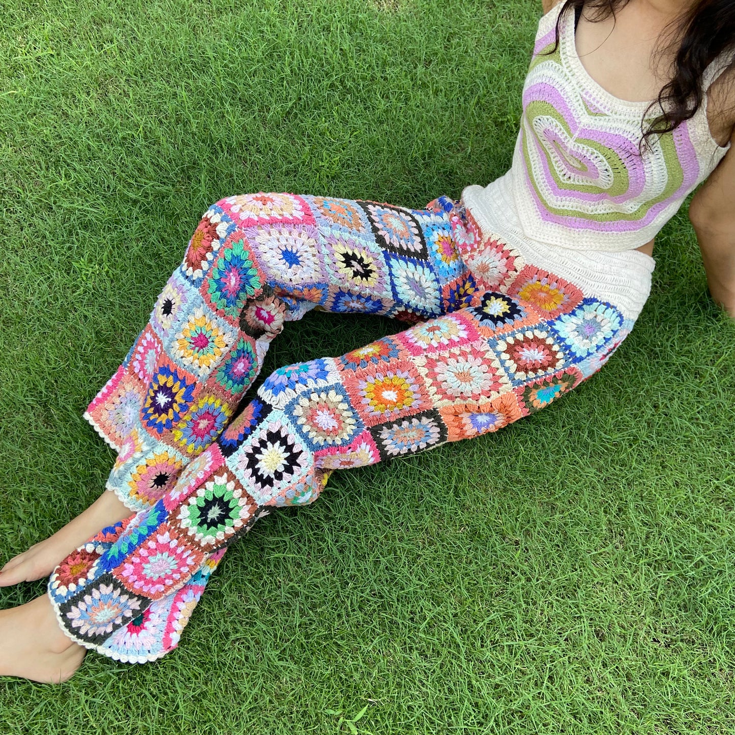 Granny Square Crochet Pants