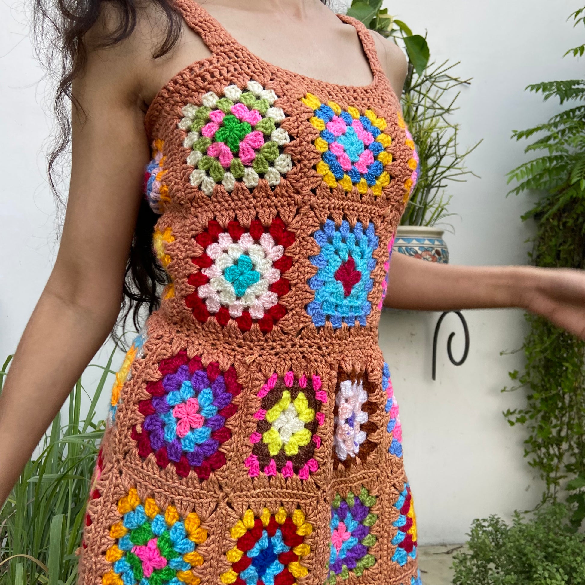 Granny Square Dress - M-L Granny Square Dress - M-L
